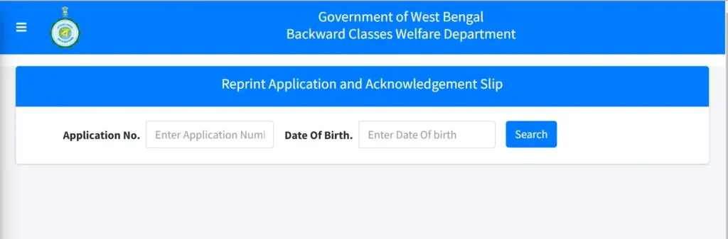 Reprint Application Slip of Caste Certificate WB Government In