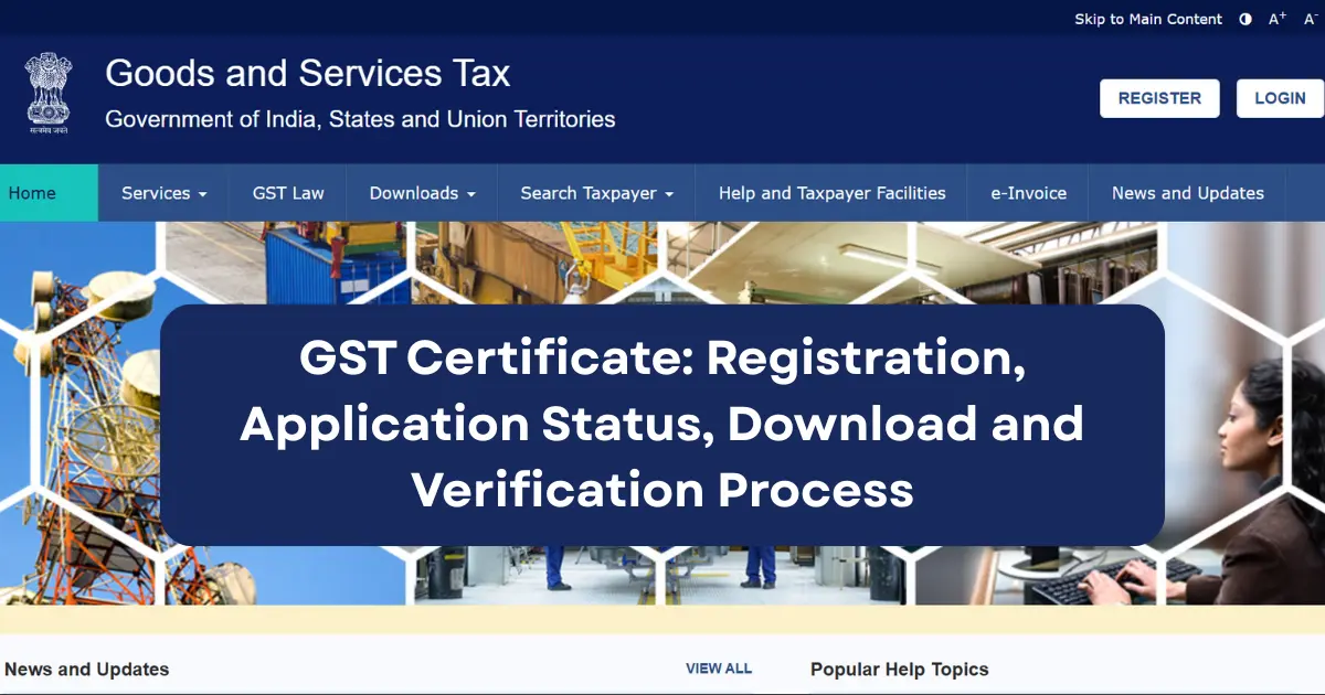 GST Certificate Registration Application status Download and Verification Process